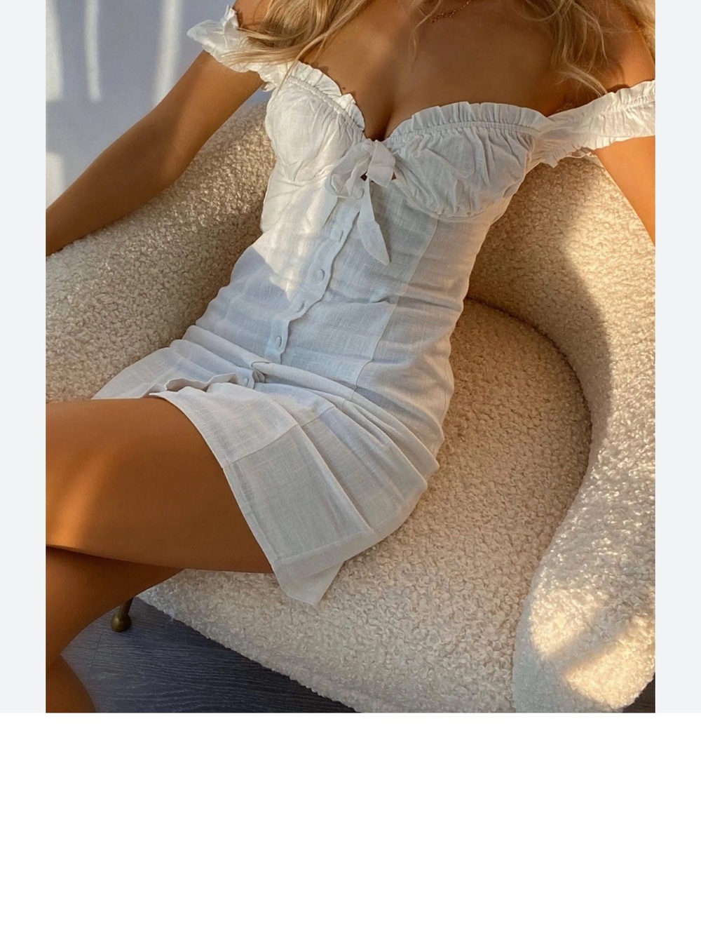 Princess Polly Eloise Off-Shoulder Tie Front Mini Dress